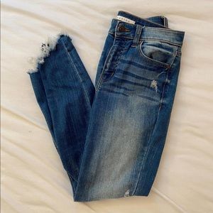 High rise cropped skinny jeans